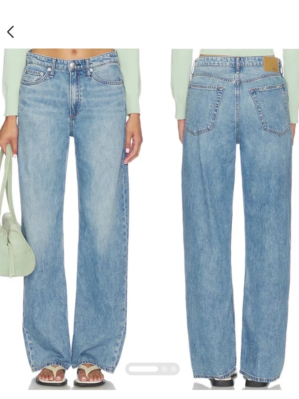 RAG & BONE FEATHER WEIGHT LOGAN WIDE LEG JEAN MSRP $288